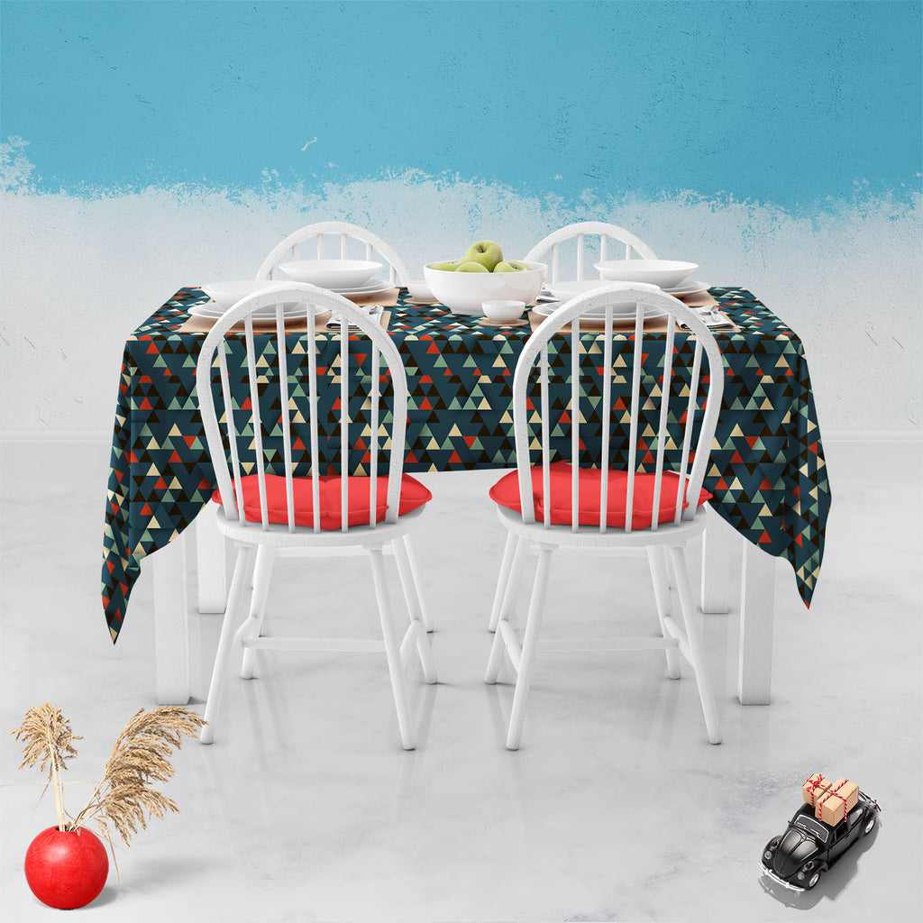 Dark Triangles D1 Table Cloth Cover-Table Covers-CVR_TB_NR-IC 5007442 IC 5007442, 3D, Abstract Expressionism, Abstracts, Ancient, Art and Paintings, Diamond, Digital, Digital Art, Geometric, Geometric Abstraction, Graphic, Historical, Illustrations, Medieval, Modern Art, Patterns, Pop Art, Retro, Semi Abstract, Signs, Signs and Symbols, Triangles, Vintage, dark, d1, table, cloth, cover, abstract, art, artistic, backdrop, background, beige, blue, color, colorful, concept, creative, decor, decoration, design,