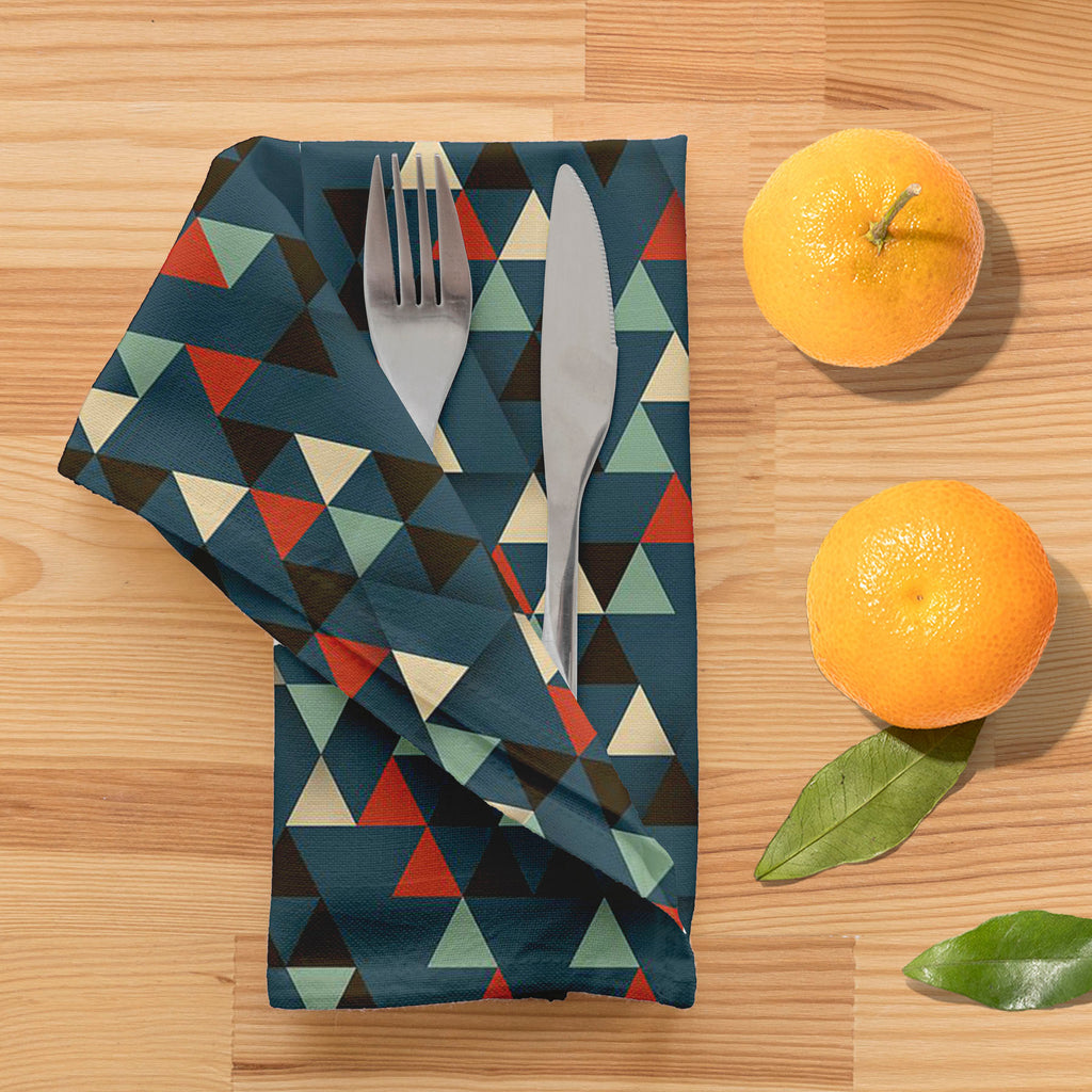 Dark Triangles D1 Table Napkin-Table Napkins-NAP_TB-IC 5007442 IC 5007442, 3D, Abstract Expressionism, Abstracts, Ancient, Art and Paintings, Diamond, Digital, Digital Art, Geometric, Geometric Abstraction, Graphic, Historical, Illustrations, Medieval, Modern Art, Patterns, Pop Art, Retro, Semi Abstract, Signs, Signs and Symbols, Triangles, Vintage, dark, d1, table, napkin, abstract, art, artistic, backdrop, background, beige, blue, color, colorful, concept, creative, decor, decoration, design, diagonal, el