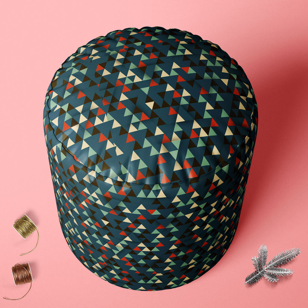 Dark Triangles D1 Footstool Footrest Puffy Pouffe Ottoman Bean Bag | Canvas Fabric-Footstools-FST_CB_BN-IC 5007442 IC 5007442, 3D, Abstract Expressionism, Abstracts, Ancient, Art and Paintings, Diamond, Digital, Digital Art, Geometric, Geometric Abstraction, Graphic, Historical, Illustrations, Medieval, Modern Art, Patterns, Pop Art, Retro, Semi Abstract, Signs, Signs and Symbols, Triangles, Vintage, dark, d1, footstool, footrest, puffy, pouffe, ottoman, bean, bag, canvas, fabric, abstract, art, artistic, b
