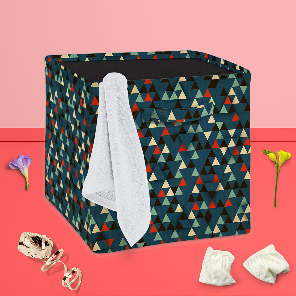 Dark Triangles D1 Foldable Open Storage Bin | Organizer Box, Toy Basket, Shelf Box, Laundry Bag | Canvas Fabric-Storage Bins-STR_BI_CB-IC 5007442 IC 5007442, 3D, Abstract Expressionism, Abstracts, Ancient, Art and Paintings, Diamond, Digital, Digital Art, Geometric, Geometric Abstraction, Graphic, Historical, Illustrations, Medieval, Modern Art, Patterns, Pop Art, Retro, Semi Abstract, Signs, Signs and Symbols, Triangles, Vintage, dark, d1, foldable, open, storage, bin, organizer, box, toy, basket, shelf, l