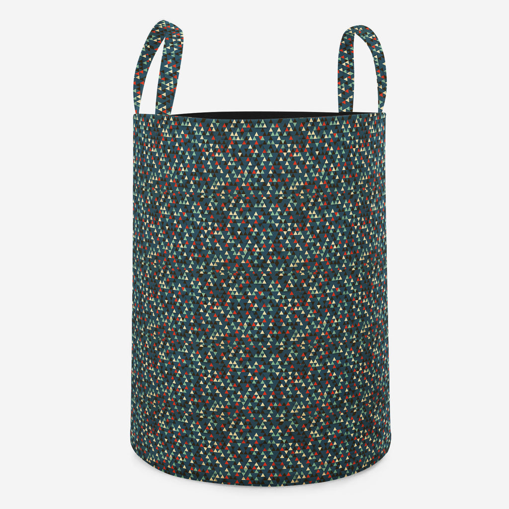 Dark Triangles Foldable Open Storage Bin | Organizer Box, Toy Basket, Shelf Box, Laundry Bag | Canvas Fabric-Storage Bins-STR_BI_RD-IC 5007442 IC 5007442, 3D, Abstract Expressionism, Abstracts, Ancient, Art and Paintings, Diamond, Digital, Digital Art, Geometric, Geometric Abstraction, Graphic, Historical, Illustrations, Medieval, Modern Art, Patterns, Pop Art, Retro, Semi Abstract, Signs, Signs and Symbols, Triangles, Vintage, dark, foldable, open, storage, bin, organizer, box, toy, basket, shelf, laundry,