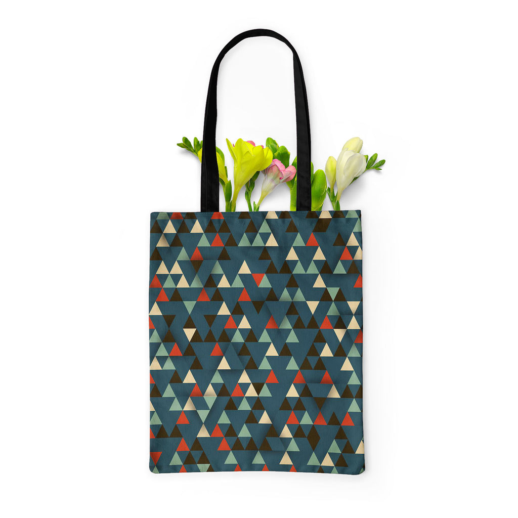 Dark Triangles D1 Tote Bag Shoulder Purse | Multipurpose-Tote Bags Basic-TOT_FB_BS-IC 5007442 IC 5007442, 3D, Abstract Expressionism, Abstracts, Ancient, Art and Paintings, Diamond, Digital, Digital Art, Geometric, Geometric Abstraction, Graphic, Historical, Illustrations, Medieval, Modern Art, Patterns, Pop Art, Retro, Semi Abstract, Signs, Signs and Symbols, Triangles, Vintage, dark, d1, tote, bag, shoulder, purse, multipurpose, abstract, art, artistic, backdrop, background, beige, blue, color, colorful, 