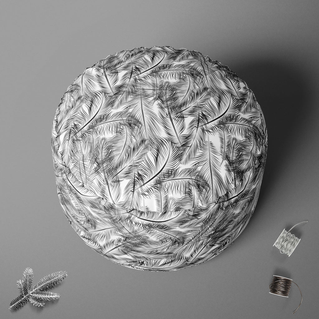 Feathers Footstool Footrest Puffy Pouffe Ottoman Bean Bag | Canvas Fabric-Footstools-FST_CB_BN-IC 5007443 IC 5007443, Abstract Expressionism, Abstracts, Ancient, Animals, Art and Paintings, Birds, Black, Black and White, Decorative, Digital, Digital Art, Drawing, Fashion, Geometric, Geometric Abstraction, Graphic, Historical, Illustrations, Medieval, Modern Art, Nature, Patterns, Retro, Scenic, Semi Abstract, Signs, Signs and Symbols, Vintage, White, feathers, footstool, footrest, puffy, pouffe, ottoman, be
