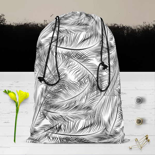 Feathers Reusable Sack Bag | Bag for Gym, Storage, Vegetable & Travel-Drawstring Sack Bags-SCK_FB_DS-IC 5007443 IC 5007443, Abstract Expressionism, Abstracts, Ancient, Animals, Art and Paintings, Birds, Black, Black and White, Decorative, Digital, Digital Art, Drawing, Fashion, Geometric, Geometric Abstraction, Graphic, Historical, Illustrations, Medieval, Modern Art, Nature, Patterns, Retro, Scenic, Semi Abstract, Signs, Signs and Symbols, Vintage, White, feathers, reusable, sack, bag, for, gym, storage, v
