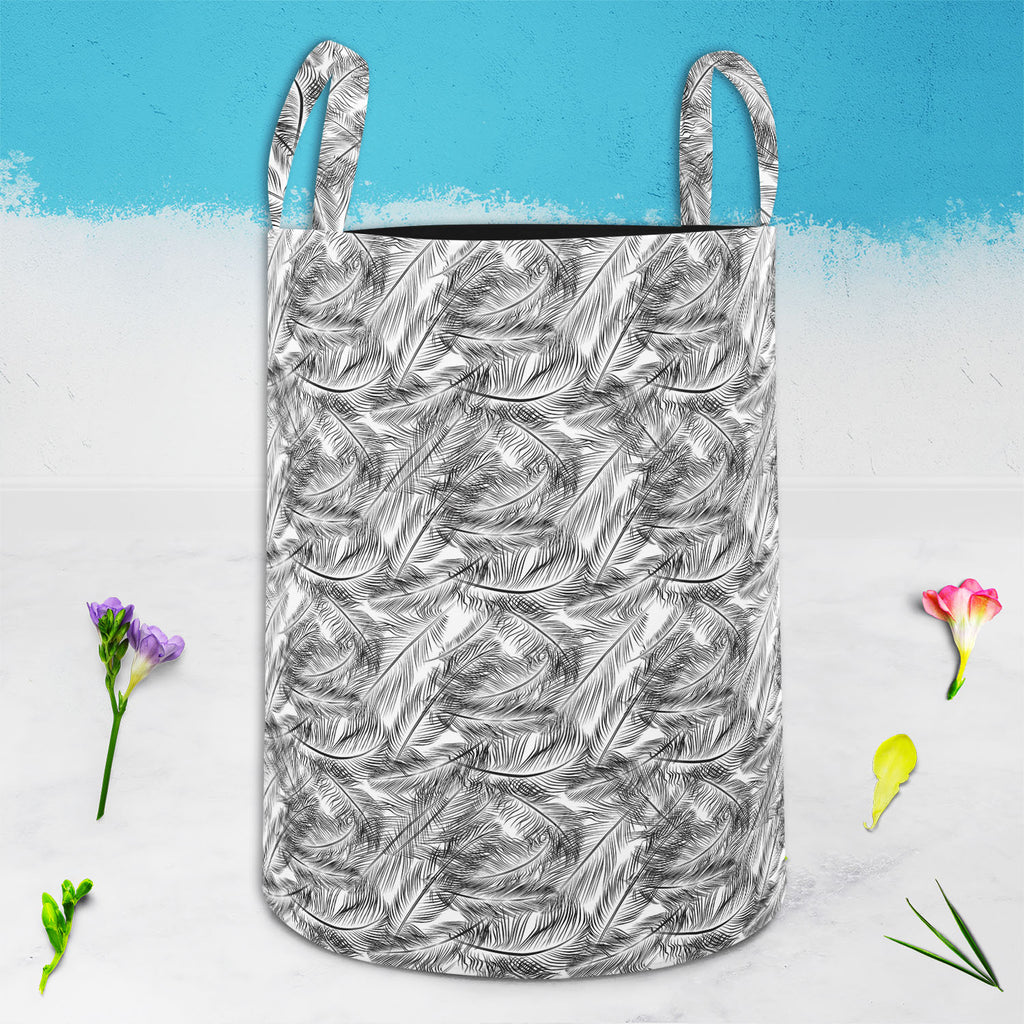 Feathers Foldable Open Storage Bin | Organizer Box, Toy Basket, Shelf Box, Laundry Bag | Canvas Fabric-Storage Bins-STR_BI_CB-IC 5007443 IC 5007443, Abstract Expressionism, Abstracts, Ancient, Animals, Art and Paintings, Birds, Black, Black and White, Decorative, Digital, Digital Art, Drawing, Fashion, Geometric, Geometric Abstraction, Graphic, Historical, Illustrations, Medieval, Modern Art, Nature, Patterns, Retro, Scenic, Semi Abstract, Signs, Signs and Symbols, Vintage, White, feathers, foldable, open, 