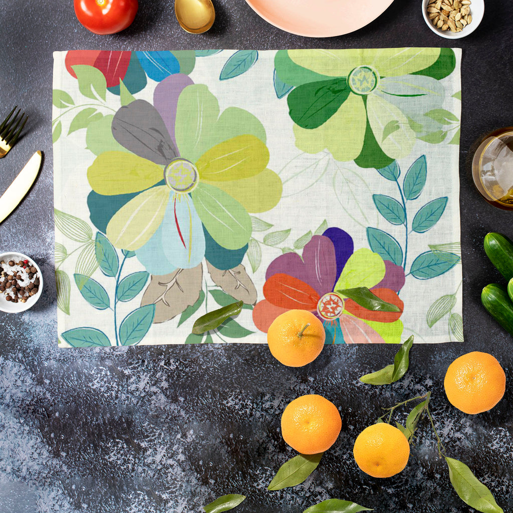 Budding Flowers D1 Table Mat Placemat-Table Place Mats Fabric-MAT_TB-IC 5007444 IC 5007444, Abstract Expressionism, Abstracts, Ancient, Art and Paintings, Botanical, Fashion, Floral, Flowers, Historical, Illustrations, Medieval, Nature, Paintings, Patterns, Retro, Semi Abstract, Signs, Signs and Symbols, Vintage, budding, d1, table, mat, placemat, background, wallpaper, pattern, flower, abstract, affection, backdrop, beautiful, beauty, blossom, blue, colorful, creative, decor, decoration, design, fabric, fo