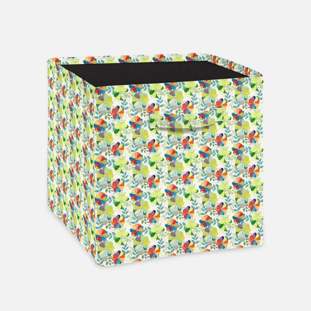 Budding Flowers Foldable Open Storage Bin | Organizer Box, Toy Basket, Shelf Box, Laundry Bag | Canvas Fabric-Storage Bins-STR_BI_CB-IC 5007444 IC 5007444, Abstract Expressionism, Abstracts, Ancient, Art and Paintings, Botanical, Fashion, Floral, Flowers, Historical, Illustrations, Medieval, Nature, Paintings, Patterns, Retro, Semi Abstract, Signs, Signs and Symbols, Vintage, budding, foldable, open, storage, bin, organizer, box, toy, basket, shelf, laundry, bag, canvas, fabric, background, wallpaper, patte