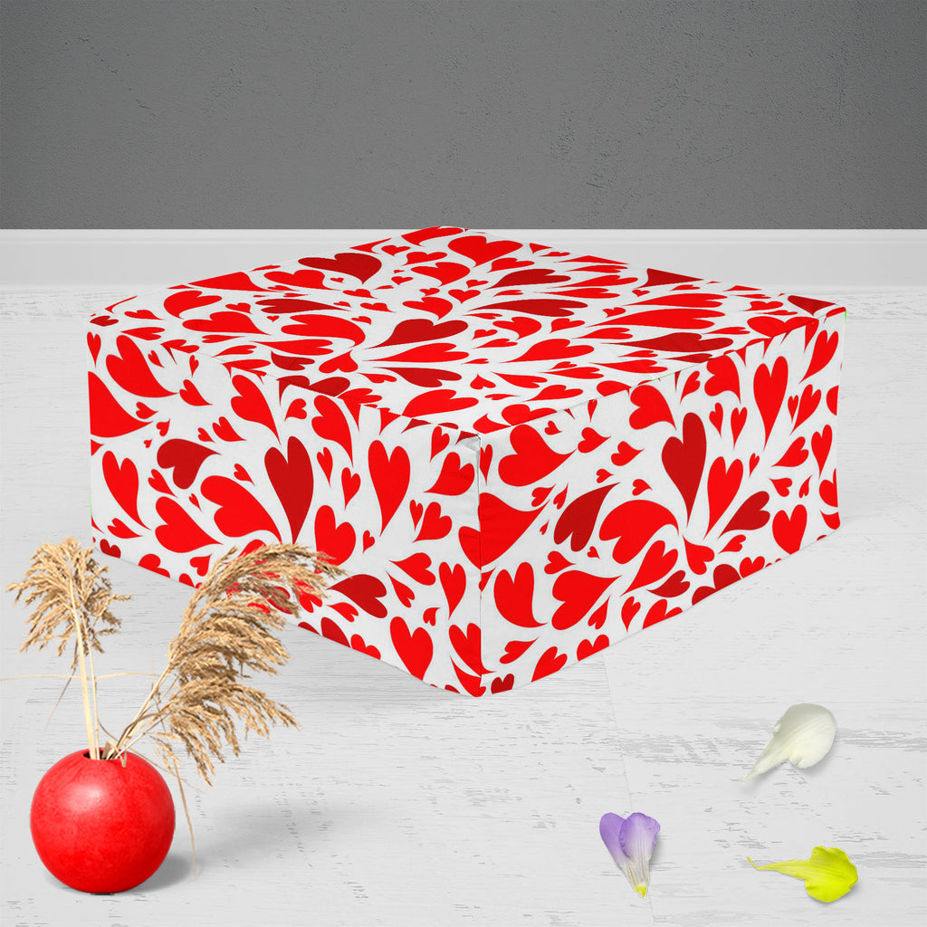 Valentine Hearts D1 Footstool Footrest Puffy Pouffe Ottoman Bean Bag | Canvas Fabric-Footstools-FST_CB_BN-IC 5007445 IC 5007445, Abstract Expressionism, Abstracts, Animated Cartoons, Arrows, Art and Paintings, Black and White, Caricature, Cartoons, Digital, Digital Art, Drawing, Graphic, Hearts, Holidays, Icons, Illustrations, Love, Modern Art, Patterns, Romance, Semi Abstract, Signs, Signs and Symbols, Symbols, White, valentine, d1, footstool, footrest, puffy, pouffe, ottoman, bean, bag, canvas, fabric, ab