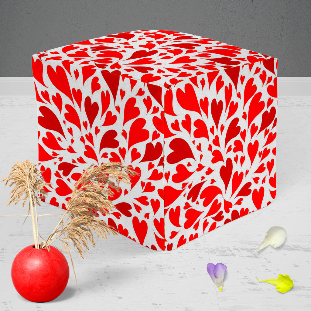 Valentine Hearts D1 Footstool Footrest Puffy Pouffe Ottoman Bean Bag | Canvas Fabric-Footstools-FST_CB_BN-IC 5007445 IC 5007445, Abstract Expressionism, Abstracts, Animated Cartoons, Arrows, Art and Paintings, Black and White, Caricature, Cartoons, Digital, Digital Art, Drawing, Graphic, Hearts, Holidays, Icons, Illustrations, Love, Modern Art, Patterns, Romance, Semi Abstract, Signs, Signs and Symbols, Symbols, White, valentine, d1, footstool, footrest, puffy, pouffe, ottoman, bean, bag, canvas, fabric, ab