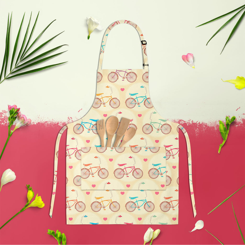 Bicycles & Pink Hearts Apron | Adjustable, Free Size & Waist Tiebacks-Aprons Neck to Knee-APR_NK_KN-IC 5007446 IC 5007446, Abstract Expressionism, Abstracts, Ancient, Art and Paintings, Automobiles, Bikes, Hearts, Historical, Hobbies, Illustrations, Love, Medieval, Patterns, Retro, Romance, Semi Abstract, Signs, Signs and Symbols, Sports, Transportation, Travel, Vehicles, Vintage, bicycles, pink, apron, adjustable, free, size, waist, tiebacks, abstract, background, bicycle, bike, blue, classic, color, cute,