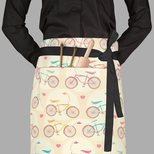 Bicycles & Pink Hearts Apron | Adjustable, Free Size & Waist Tiebacks-Aprons Waist to Feet-APR_WS_FT-IC 5007446 IC 5007446, Abstract Expressionism, Abstracts, Ancient, Art and Paintings, Automobiles, Bikes, Hearts, Historical, Hobbies, Illustrations, Love, Medieval, Patterns, Retro, Romance, Semi Abstract, Signs, Signs and Symbols, Sports, Transportation, Travel, Vehicles, Vintage, bicycles, pink, full-length, waist, to, feet, apron, poly-cotton, fabric, adjustable, tiebacks, abstract, background, bicycle, 