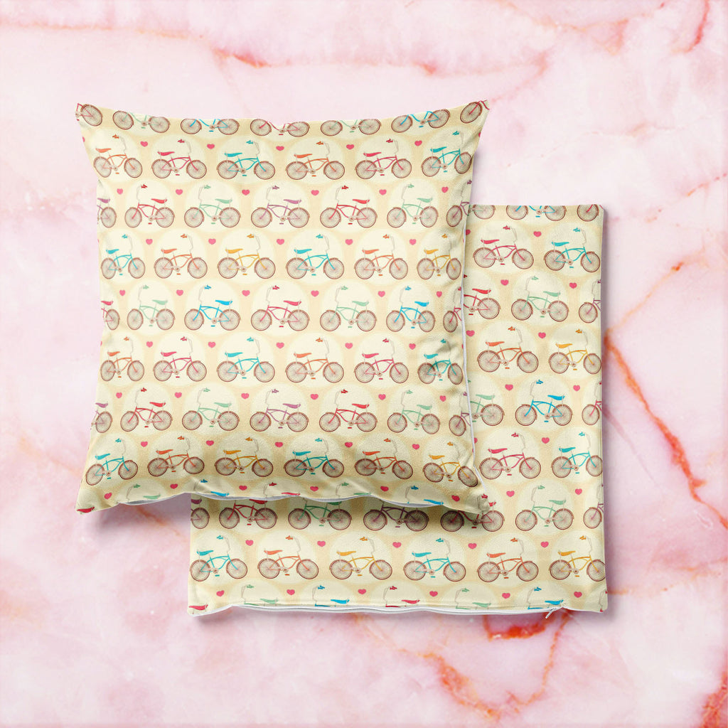 Bicycles & Pink Hearts Cushion Cover Throw Pillow-Cushion Covers-CUS_CV-IC 5007446 IC 5007446, Abstract Expressionism, Abstracts, Ancient, Art and Paintings, Automobiles, Bikes, Hearts, Historical, Hobbies, Illustrations, Love, Medieval, Patterns, Retro, Romance, Semi Abstract, Signs, Signs and Symbols, Sports, Transportation, Travel, Vehicles, Vintage, bicycles, pink, cushion, cover, throw, pillow, abstract, background, bicycle, bike, blue, classic, color, cute, cycle, design, fun, green, healthy, heart, h