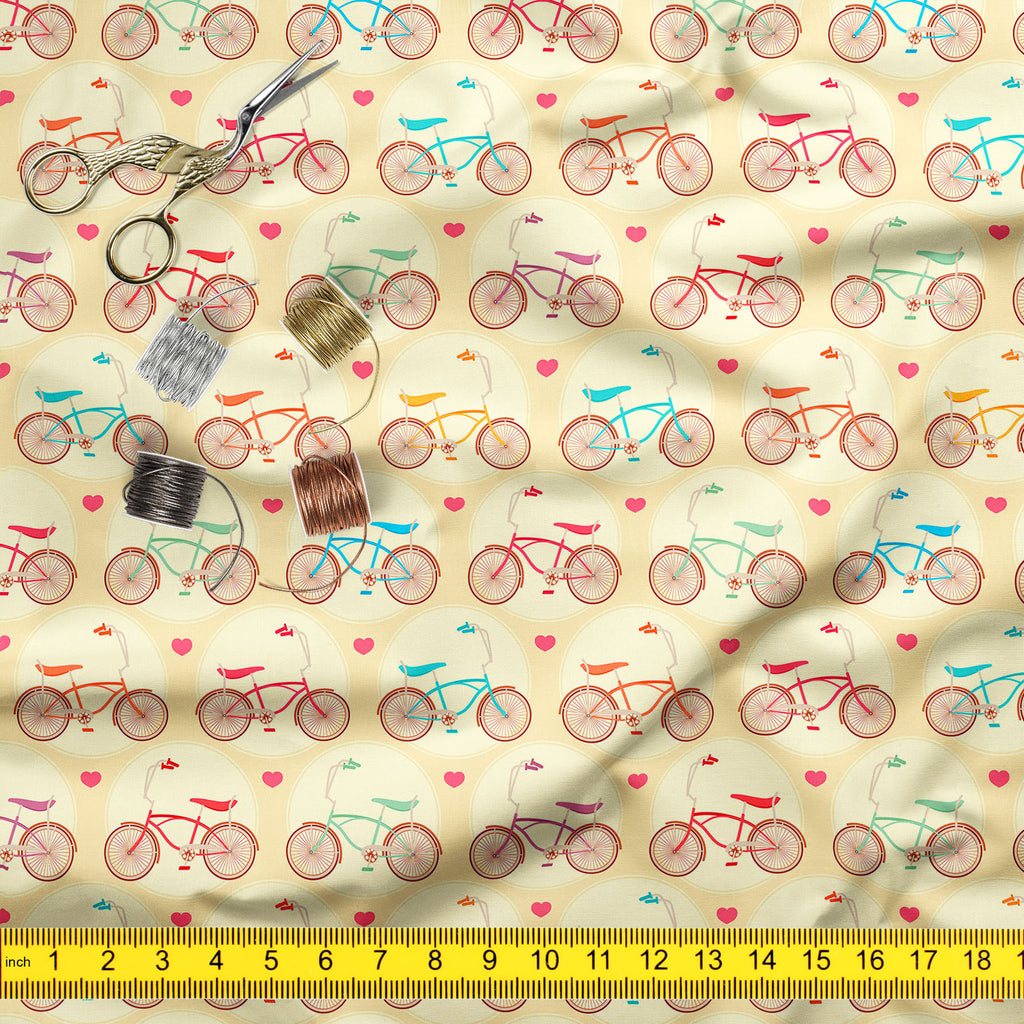 Bicycles & Pink Hearts Upholstery Fabric by Metre | For Sofa, Curtains, Cushions, Furnishing, Craft, Dress Material-Upholstery Fabrics-FAB_RW-IC 5007446 IC 5007446, Abstract Expressionism, Abstracts, Ancient, Art and Paintings, Automobiles, Bikes, Hearts, Historical, Hobbies, Illustrations, Love, Medieval, Patterns, Retro, Romance, Semi Abstract, Signs, Signs and Symbols, Sports, Transportation, Travel, Vehicles, Vintage, bicycles, pink, upholstery, fabric, by, metre, for, sofa, curtains, cushions, furnishi