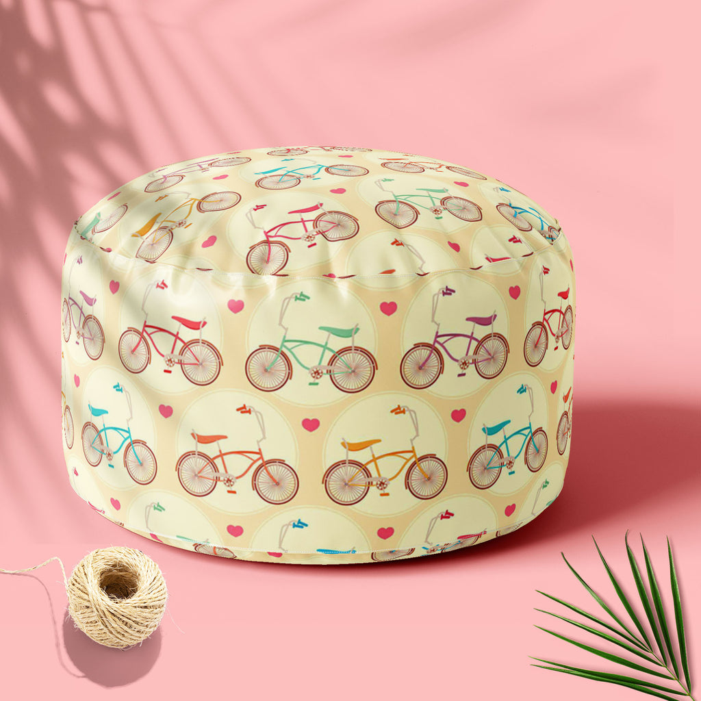 Bicycles & Pink Hearts Footstool Footrest Puffy Pouffe Ottoman Bean Bag | Canvas Fabric-Footstools-FST_CB_BN-IC 5007446 IC 5007446, Abstract Expressionism, Abstracts, Ancient, Art and Paintings, Automobiles, Bikes, Hearts, Historical, Hobbies, Illustrations, Love, Medieval, Patterns, Retro, Romance, Semi Abstract, Signs, Signs and Symbols, Sports, Transportation, Travel, Vehicles, Vintage, bicycles, pink, footstool, footrest, puffy, pouffe, ottoman, bean, bag, canvas, fabric, abstract, background, bicycle, 