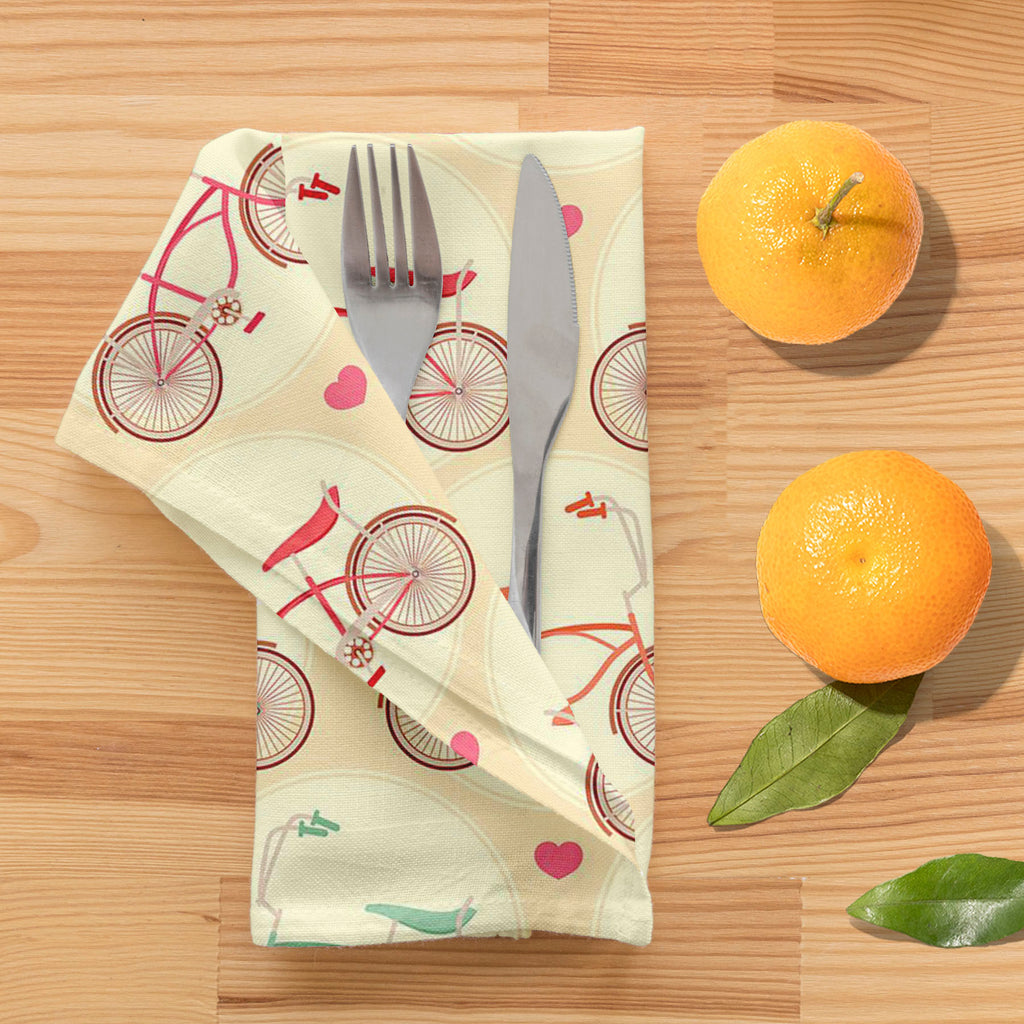 Bicycles & Pink Hearts Table Napkin-Table Napkins-NAP_TB-IC 5007446 IC 5007446, Abstract Expressionism, Abstracts, Ancient, Art and Paintings, Automobiles, Bikes, Hearts, Historical, Hobbies, Illustrations, Love, Medieval, Patterns, Retro, Romance, Semi Abstract, Signs, Signs and Symbols, Sports, Transportation, Travel, Vehicles, Vintage, bicycles, pink, table, napkin, abstract, background, bicycle, bike, blue, classic, color, cute, cycle, design, fun, green, healthy, heart, hobby, illustration, object, pat