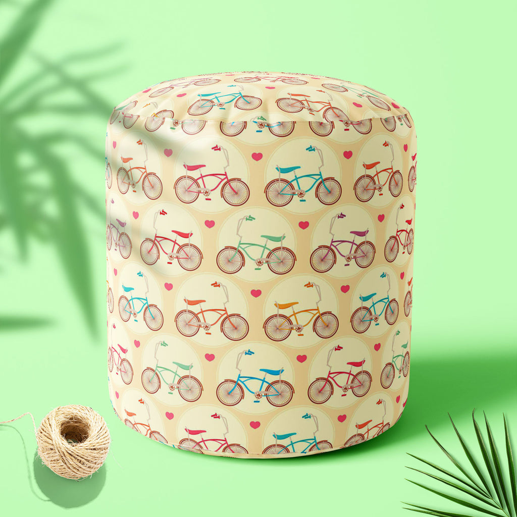 Bicycles & Pink Hearts Footstool Footrest Puffy Pouffe Ottoman Bean Bag | Canvas Fabric-Footstools-FST_CB_BN-IC 5007446 IC 5007446, Abstract Expressionism, Abstracts, Ancient, Art and Paintings, Automobiles, Bikes, Hearts, Historical, Hobbies, Illustrations, Love, Medieval, Patterns, Retro, Romance, Semi Abstract, Signs, Signs and Symbols, Sports, Transportation, Travel, Vehicles, Vintage, bicycles, pink, footstool, footrest, puffy, pouffe, ottoman, bean, bag, canvas, fabric, abstract, background, bicycle, 