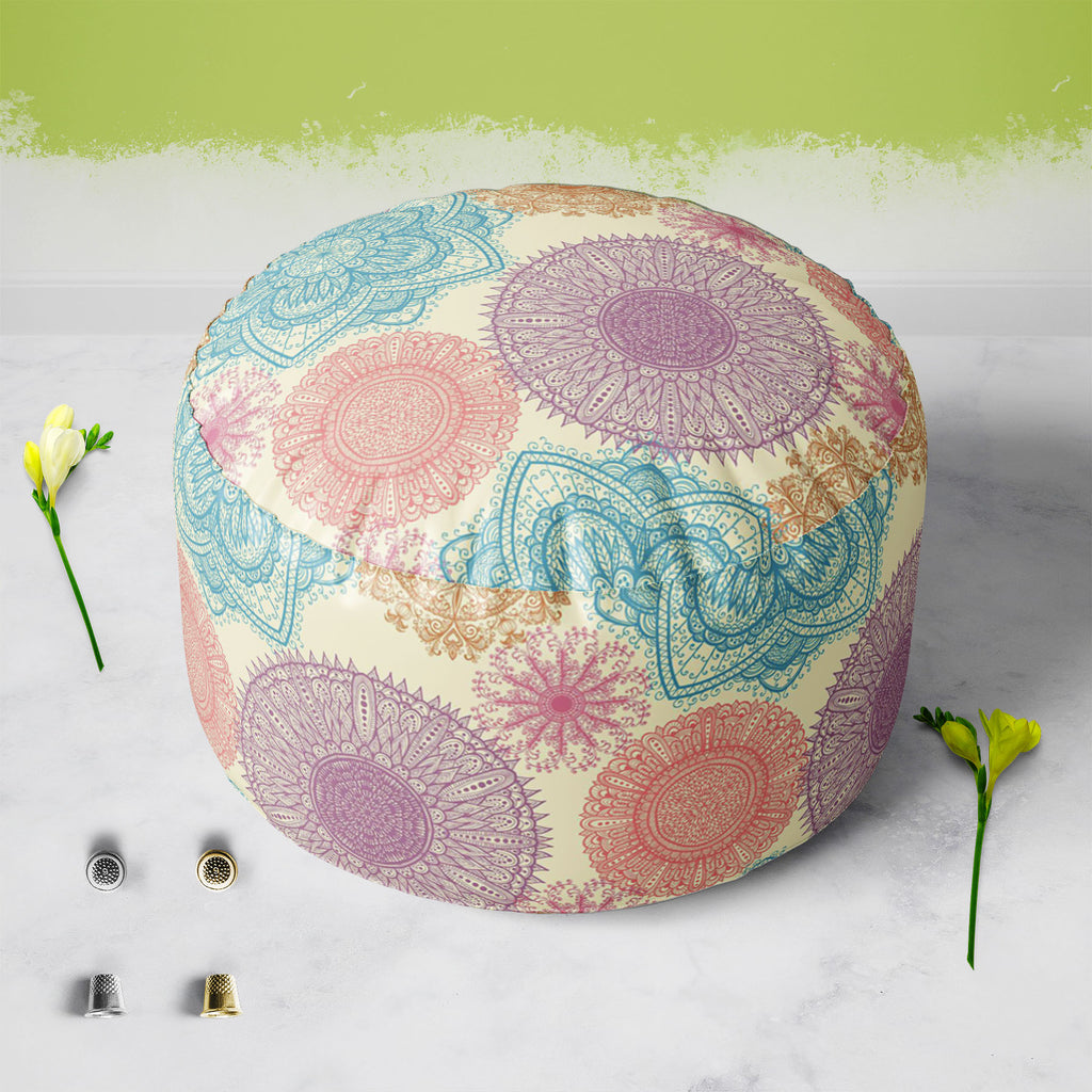 Elegant Flowers Footstool Footrest Puffy Pouffe Ottoman Bean Bag | Canvas Fabric-Footstools-FST_CB_BN-IC 5007447 IC 5007447, Abstract Expressionism, Abstracts, Ancient, Art and Paintings, Botanical, Circle, Digital, Digital Art, Drawing, Floral, Flowers, Graphic, Historical, Illustrations, Medieval, Nature, Paintings, Patterns, Retro, Scenic, Semi Abstract, Signs, Signs and Symbols, Vintage, elegant, footstool, footrest, puffy, pouffe, ottoman, bean, bag, canvas, fabric, abstract, art, background, beautiful