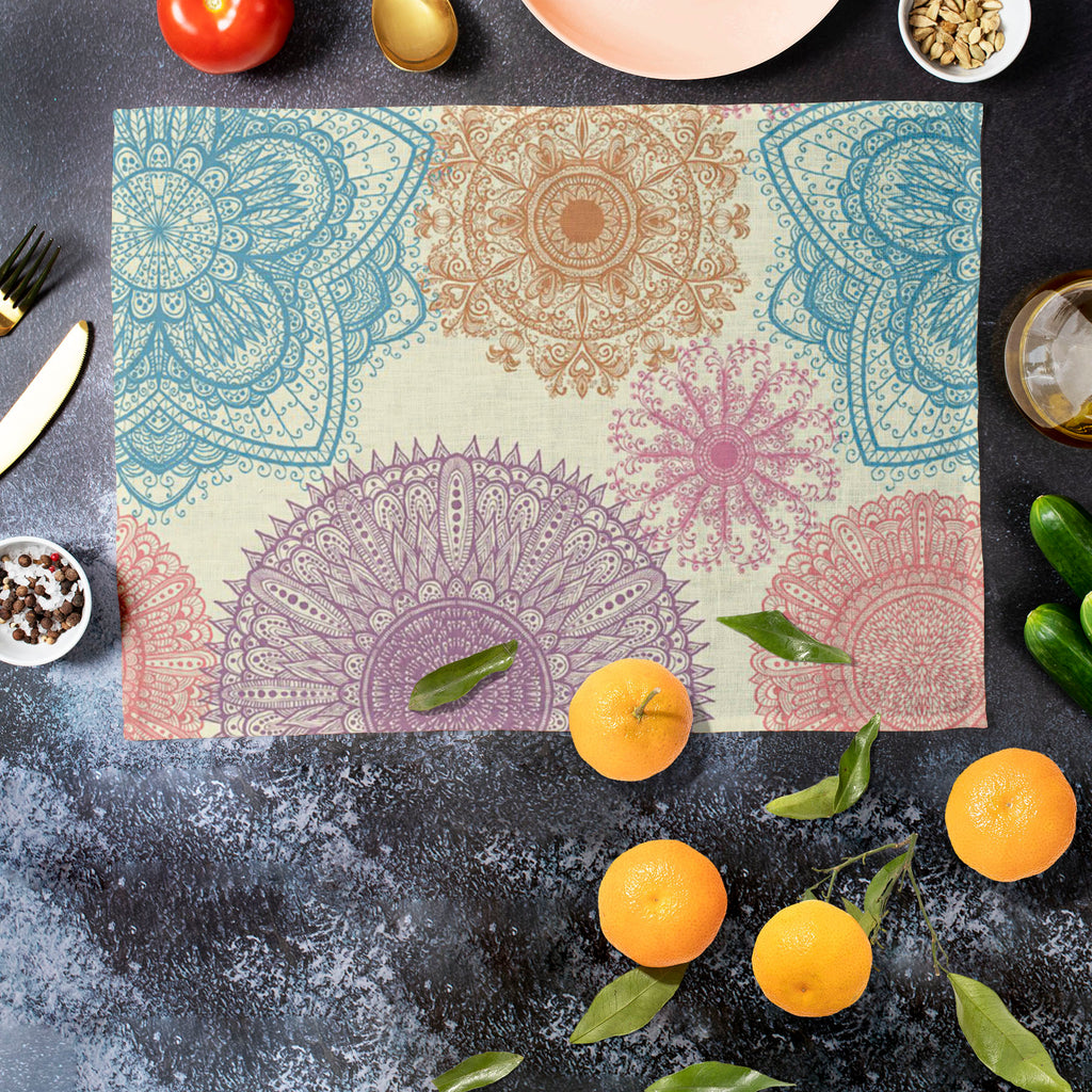 Elegant Flowers Table Mat Placemat-Table Place Mats Fabric-MAT_TB-IC 5007447 IC 5007447, Abstract Expressionism, Abstracts, Ancient, Art and Paintings, Botanical, Circle, Digital, Digital Art, Drawing, Floral, Flowers, Graphic, Historical, Illustrations, Medieval, Nature, Paintings, Patterns, Retro, Scenic, Semi Abstract, Signs, Signs and Symbols, Vintage, elegant, table, mat, placemat, abstract, art, background, beautiful, beauty, beige, blossom, blue, card, contemplation, decoration, design, elegance, ele