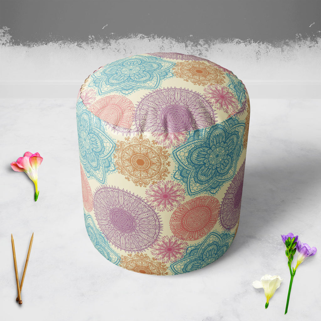 Elegant Flowers Footstool Footrest Puffy Pouffe Ottoman Bean Bag | Canvas Fabric-Footstools-FST_CB_BN-IC 5007447 IC 5007447, Abstract Expressionism, Abstracts, Ancient, Art and Paintings, Botanical, Circle, Digital, Digital Art, Drawing, Floral, Flowers, Graphic, Historical, Illustrations, Medieval, Nature, Paintings, Patterns, Retro, Scenic, Semi Abstract, Signs, Signs and Symbols, Vintage, elegant, footstool, footrest, puffy, pouffe, ottoman, bean, bag, canvas, fabric, abstract, art, background, beautiful