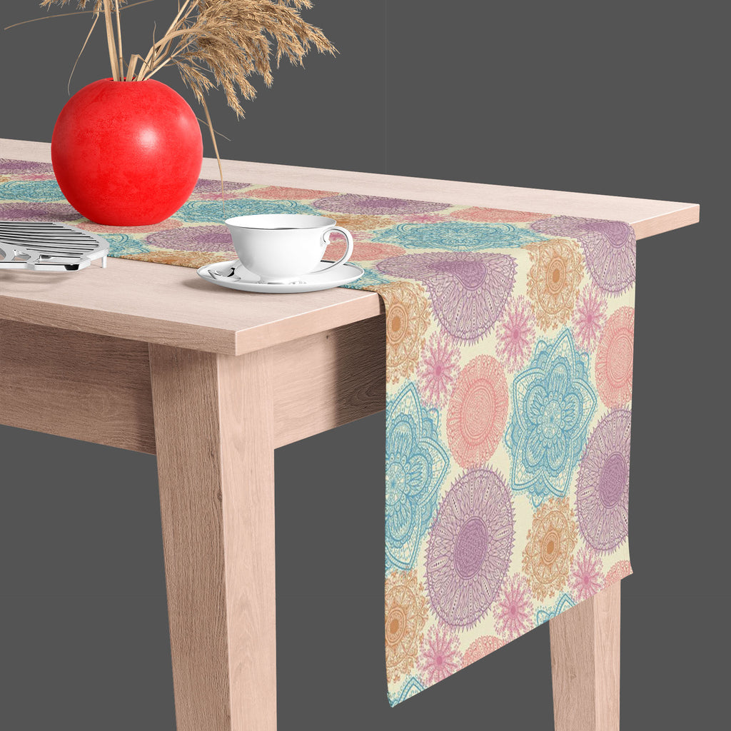 Elegant Flowers Table Runner-Table Runners-RUN_TB-IC 5007447 IC 5007447, Abstract Expressionism, Abstracts, Ancient, Art and Paintings, Botanical, Circle, Digital, Digital Art, Drawing, Floral, Flowers, Graphic, Historical, Illustrations, Medieval, Nature, Paintings, Patterns, Retro, Scenic, Semi Abstract, Signs, Signs and Symbols, Vintage, elegant, table, runner, abstract, art, background, beautiful, beauty, beige, blossom, blue, card, contemplation, decoration, design, elegance, element, flower, harmony, 