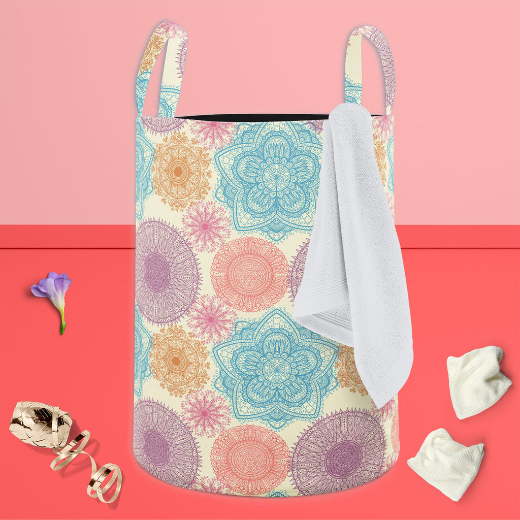 Elegant Flowers Foldable Open Storage Bin | Organizer Box, Toy Basket, Shelf Box, Laundry Bag | Canvas Fabric-Storage Bins-STR_BI_CB-IC 5007447 IC 5007447, Abstract Expressionism, Abstracts, Ancient, Art and Paintings, Botanical, Circle, Digital, Digital Art, Drawing, Floral, Flowers, Graphic, Historical, Illustrations, Medieval, Nature, Paintings, Patterns, Retro, Scenic, Semi Abstract, Signs, Signs and Symbols, Vintage, elegant, foldable, open, storage, bin, organizer, box, toy, basket, shelf, laundry, ba