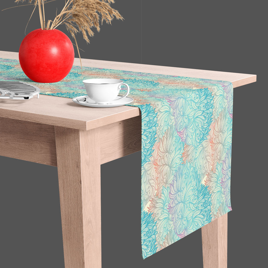 Vintage Cloudy Table Runner-Table Runners-RUN_TB-IC 5007448 IC 5007448, Abstract Expressionism, Abstracts, Ancient, Art and Paintings, Botanical, Drawing, Floral, Flowers, Historical, Illustrations, Inspirational, Medieval, Motivation, Motivational, Nature, Paintings, Patterns, Retro, Scenic, Seasons, Semi Abstract, Signs, Signs and Symbols, Sketches, Vintage, cloudy, table, runner, abstract, art, background, beauty, beige, blossom, blue, bright, card, cloud, concept, curve, decoration, design, elegance, el