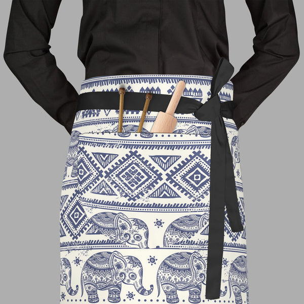Ethnic Elephant Apron | Adjustable, Free Size & Waist Tiebacks-Aprons Waist to Feet-APR_WS_FT-IC 5007449 IC 5007449, Abstract Expressionism, Abstracts, African, Allah, Ancient, Arabic, Art and Paintings, Aztec, Botanical, Culture, Ethnic, Fashion, Festivals and Occasions, Festive, Floral, Flowers, Historical, Illustrations, Indian, Islam, Mandala, Medieval, Mexican, Nature, Patterns, Retro, Semi Abstract, Signs, Signs and Symbols, Traditional, Tribal, Vintage, World Culture, elephant, full-length, waist, to