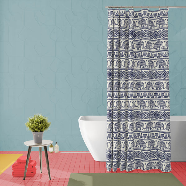 Ethnic Elephant Washable Waterproof Shower Curtain-Shower Curtains-CUR_SH-IC 5007449 IC 5007449, Abstract Expressionism, Abstracts, African, Allah, Ancient, Arabic, Art and Paintings, Aztec, Botanical, Culture, Ethnic, Fashion, Festivals and Occasions, Festive, Floral, Flowers, Historical, Illustrations, Indian, Islam, Mandala, Medieval, Mexican, Nature, Patterns, Retro, Semi Abstract, Signs, Signs and Symbols, Traditional, Tribal, Vintage, World Culture, elephant, washable, waterproof, polyester, shower, c