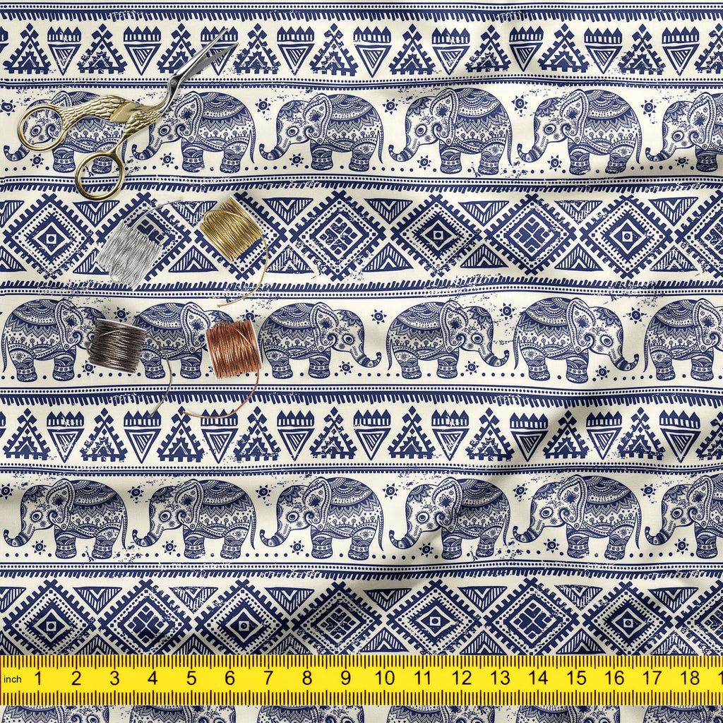 Ethnic Elephant Upholstery Fabric by Metre | For Sofa, Curtains, Cushions, Furnishing, Craft, Dress Material-Upholstery Fabrics-FAB_RW-IC 5007449 IC 5007449, Abstract Expressionism, Abstracts, African, Allah, Ancient, Arabic, Art and Paintings, Aztec, Botanical, Culture, Ethnic, Fashion, Festivals and Occasions, Festive, Floral, Flowers, Historical, Illustrations, Indian, Islam, Mandala, Medieval, Mexican, Nature, Patterns, Retro, Semi Abstract, Signs, Signs and Symbols, Traditional, Tribal, Vintage, World 