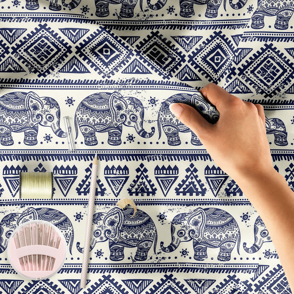 Ethnic Elephant Sofa Fabric by Metre | Upholstery For Sofa, Curtains & Cushions-Sofa Fabrics-SOF_FB-IC 5007449 IC 5007449, Abstract Expressionism, Abstracts, African, Allah, Ancient, Arabic, Art and Paintings, Aztec, Botanical, Culture, Ethnic, Fashion, Festivals and Occasions, Festive, Floral, Flowers, Historical, Illustrations, Indian, Islam, Mandala, Medieval, Mexican, Nature, Patterns, Retro, Semi Abstract, Signs, Signs and Symbols, Traditional, Tribal, Vintage, World Culture, elephant, sofa, fabric, by