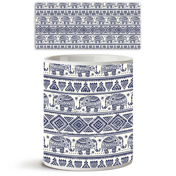 Ethnic Elephant Ceramic Coffee Tea Mug Inside White-Coffee Mugs-MUG-IC 5007449 IC 5007449, Abstract Expressionism, Abstracts, African, Allah, Ancient, Arabic, Art and Paintings, Aztec, Botanical, Culture, Ethnic, Fashion, Festivals and Occasions, Festive, Floral, Flowers, Historical, Illustrations, Indian, Islam, Mandala, Medieval, Mexican, Nature, Patterns, Retro, Semi Abstract, Signs, Signs and Symbols, Traditional, Tribal, Vintage, World Culture, elephant, ceramic, coffee, tea, mug, inside, white, patter