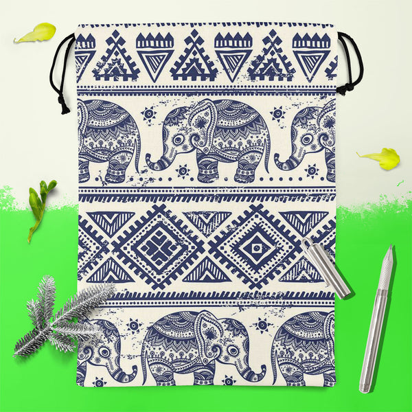 Ethnic Elephant Reusable Sack Bag | Bag for Gym, Storage, Vegetable & Travel-Drawstring Sack Bags-SCK_FB_DS-IC 5007449 IC 5007449, Abstract Expressionism, Abstracts, African, Allah, Ancient, Arabic, Art and Paintings, Aztec, Botanical, Culture, Ethnic, Fashion, Festivals and Occasions, Festive, Floral, Flowers, Historical, Illustrations, Indian, Islam, Mandala, Medieval, Mexican, Nature, Patterns, Retro, Semi Abstract, Signs, Signs and Symbols, Traditional, Tribal, Vintage, World Culture, elephant, reusable