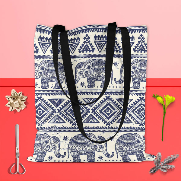 Ethnic Elephant Tote Bag Shoulder Purse | Multipurpose-Tote Bags Basic-TOT_FB_BS-IC 5007449 IC 5007449, Abstract Expressionism, Abstracts, African, Allah, Ancient, Arabic, Art and Paintings, Aztec, Botanical, Culture, Ethnic, Fashion, Festivals and Occasions, Festive, Floral, Flowers, Historical, Illustrations, Indian, Islam, Mandala, Medieval, Mexican, Nature, Patterns, Retro, Semi Abstract, Signs, Signs and Symbols, Traditional, Tribal, Vintage, World Culture, elephant, tote, bag, shoulder, purse, cotton,