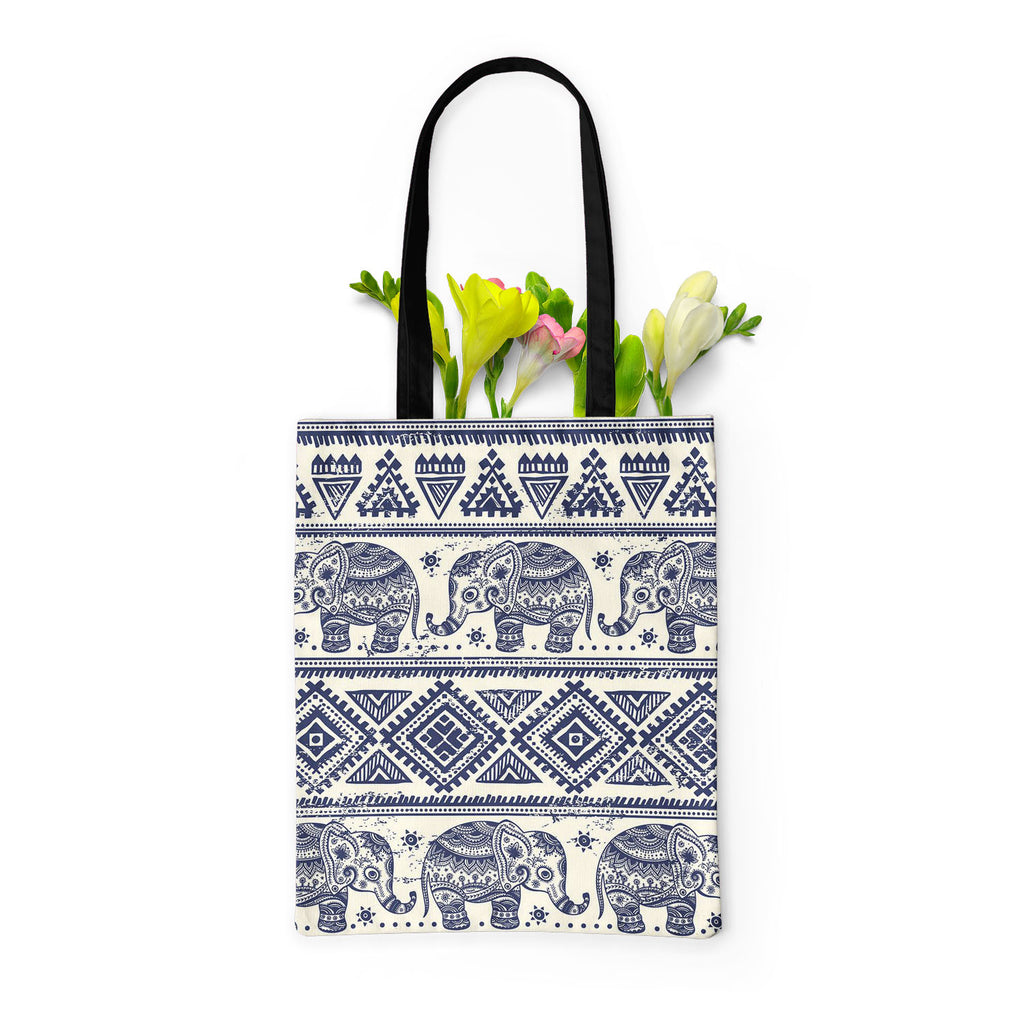 Ethnic Elephant Tote Bag Shoulder Purse | Multipurpose-Tote Bags Basic-TOT_FB_BS-IC 5007449 IC 5007449, Abstract Expressionism, Abstracts, African, Allah, Ancient, Arabic, Art and Paintings, Aztec, Botanical, Culture, Ethnic, Fashion, Festivals and Occasions, Festive, Floral, Flowers, Historical, Illustrations, Indian, Islam, Mandala, Medieval, Mexican, Nature, Patterns, Retro, Semi Abstract, Signs, Signs and Symbols, Traditional, Tribal, Vintage, World Culture, elephant, tote, bag, shoulder, purse, multipu