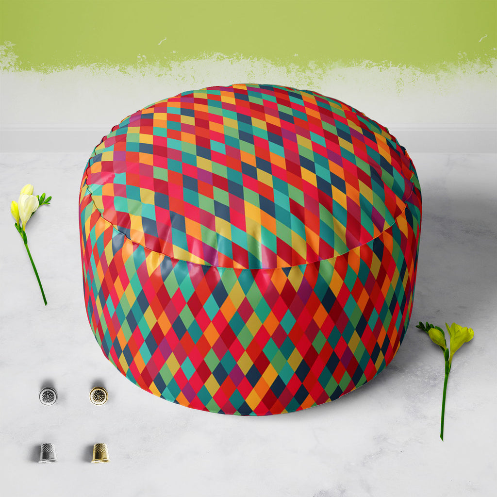 Diamond Tiles Footstool Footrest Puffy Pouffe Ottoman Bean Bag | Canvas Fabric-Footstools-FST_CB_BN-IC 5007450 IC 5007450, Abstract Expressionism, Abstracts, Ancient, Art and Paintings, Diamond, Digital, Digital Art, Fashion, Geometric, Geometric Abstraction, Graphic, Historical, Illustrations, Medieval, Modern Art, Paintings, Patterns, Retro, Semi Abstract, Signs, Signs and Symbols, Triangles, Vintage, tiles, footstool, footrest, puffy, pouffe, ottoman, bean, bag, canvas, fabric, abstract, art, backdrop, b
