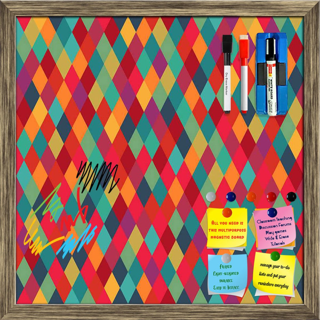 Diamond Tiles Framed Magnetic Dry Erase Board | Combo with Magnet Buttons & Markers-Magnetic Boards Framed-MGB_FR-IC 5007450 IC 5007450, Abstract Expressionism, Abstracts, Ancient, Art and Paintings, Diamond, Digital, Digital Art, Fashion, Geometric, Geometric Abstraction, Graphic, Historical, Illustrations, Medieval, Modern Art, Paintings, Patterns, Retro, Semi Abstract, Signs, Signs and Symbols, Triangles, Vintage, tiles, framed, magnetic, dry, erase, board, printed, whiteboard, with, 4, magnets, 2, marke