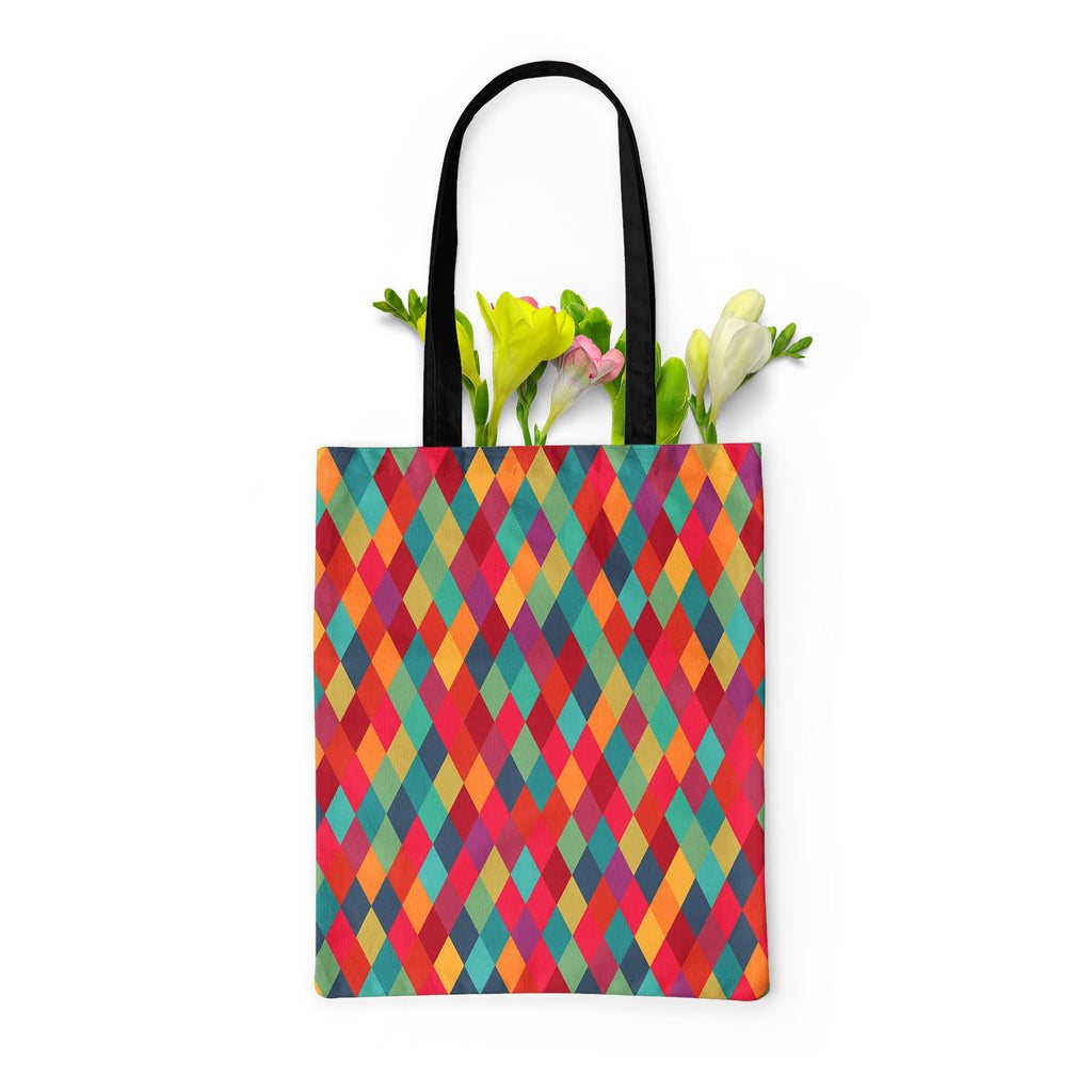Diamond Tiles Tote Bag Shoulder Purse | Multipurpose-Tote Bags Basic-TOT_FB_BS-IC 5007450 IC 5007450, Abstract Expressionism, Abstracts, Ancient, Art and Paintings, Diamond, Digital, Digital Art, Fashion, Geometric, Geometric Abstraction, Graphic, Historical, Illustrations, Medieval, Modern Art, Paintings, Patterns, Retro, Semi Abstract, Signs, Signs and Symbols, Triangles, Vintage, tiles, tote, bag, shoulder, purse, multipurpose, abstract, art, backdrop, background, blue, colorful, cover, creative, decorat