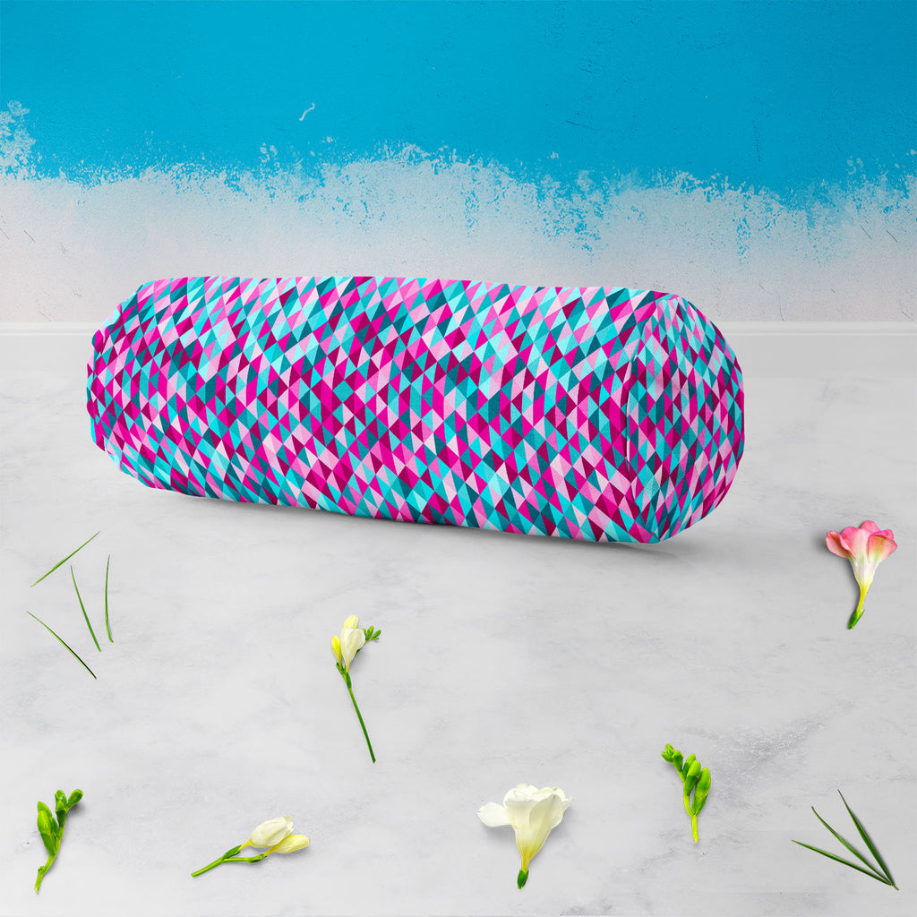 Triangle Tiles Bolster Cover Booster Cases | Concealed Zipper Opening-Bolster Covers-BOL_CV_ZP-IC 5007452 IC 5007452, Abstract Expressionism, Abstracts, Art and Paintings, Decorative, Geometric, Geometric Abstraction, Grid Art, Illustrations, Modern Art, Patterns, Semi Abstract, Signs, Signs and Symbols, Triangles, triangle, tiles, bolster, cover, booster, cases, concealed, zipper, opening, abstract, art, backdrop, background, blue, closeup, color, creative, decor, design, grid, illustration, modern, mosaic