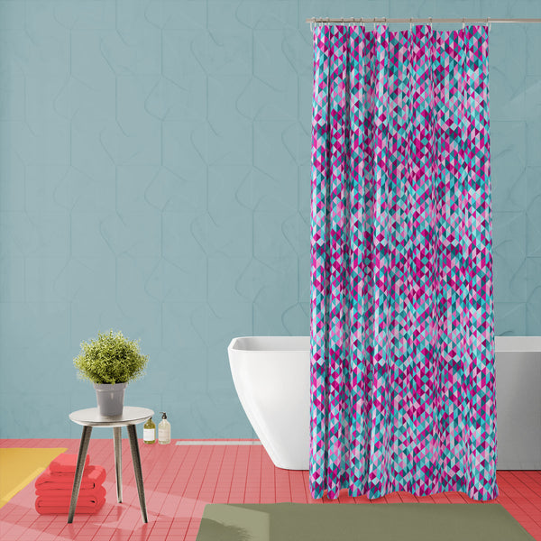 Triangle Tiles Washable Waterproof Shower Curtain-Shower Curtains-CUR_SH-IC 5007452 IC 5007452, Abstract Expressionism, Abstracts, Art and Paintings, Decorative, Geometric, Geometric Abstraction, Grid Art, Illustrations, Modern Art, Patterns, Semi Abstract, Signs, Signs and Symbols, Triangles, triangle, tiles, washable, waterproof, polyester, shower, curtain, eyelets, abstract, art, backdrop, background, blue, closeup, color, creative, decor, design, grid, illustration, modern, mosaic, pattern, pixel, purpl