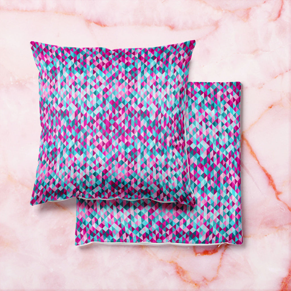 Triangle Tiles Cushion Cover Throw Pillow-Cushion Covers-CUS_CV-IC 5007452 IC 5007452, Abstract Expressionism, Abstracts, Art and Paintings, Decorative, Geometric, Geometric Abstraction, Grid Art, Illustrations, Modern Art, Patterns, Semi Abstract, Signs, Signs and Symbols, Triangles, triangle, tiles, cushion, cover, throw, pillow, abstract, art, backdrop, background, blue, closeup, color, creative, decor, design, grid, illustration, modern, mosaic, pattern, pixel, purple, red, seamless, snake, style, textu