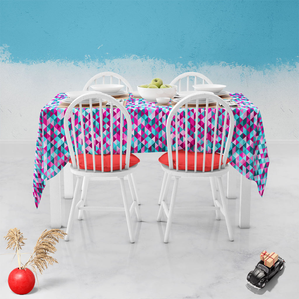 Triangle Tiles Table Cloth Cover-Table Covers-CVR_TB_NR-IC 5007452 IC 5007452, Abstract Expressionism, Abstracts, Art and Paintings, Decorative, Geometric, Geometric Abstraction, Grid Art, Illustrations, Modern Art, Patterns, Semi Abstract, Signs, Signs and Symbols, Triangles, triangle, tiles, table, cloth, cover, abstract, art, backdrop, background, blue, closeup, color, creative, decor, design, grid, illustration, modern, mosaic, pattern, pixel, purple, red, seamless, snake, style, texture, tile, wallpape