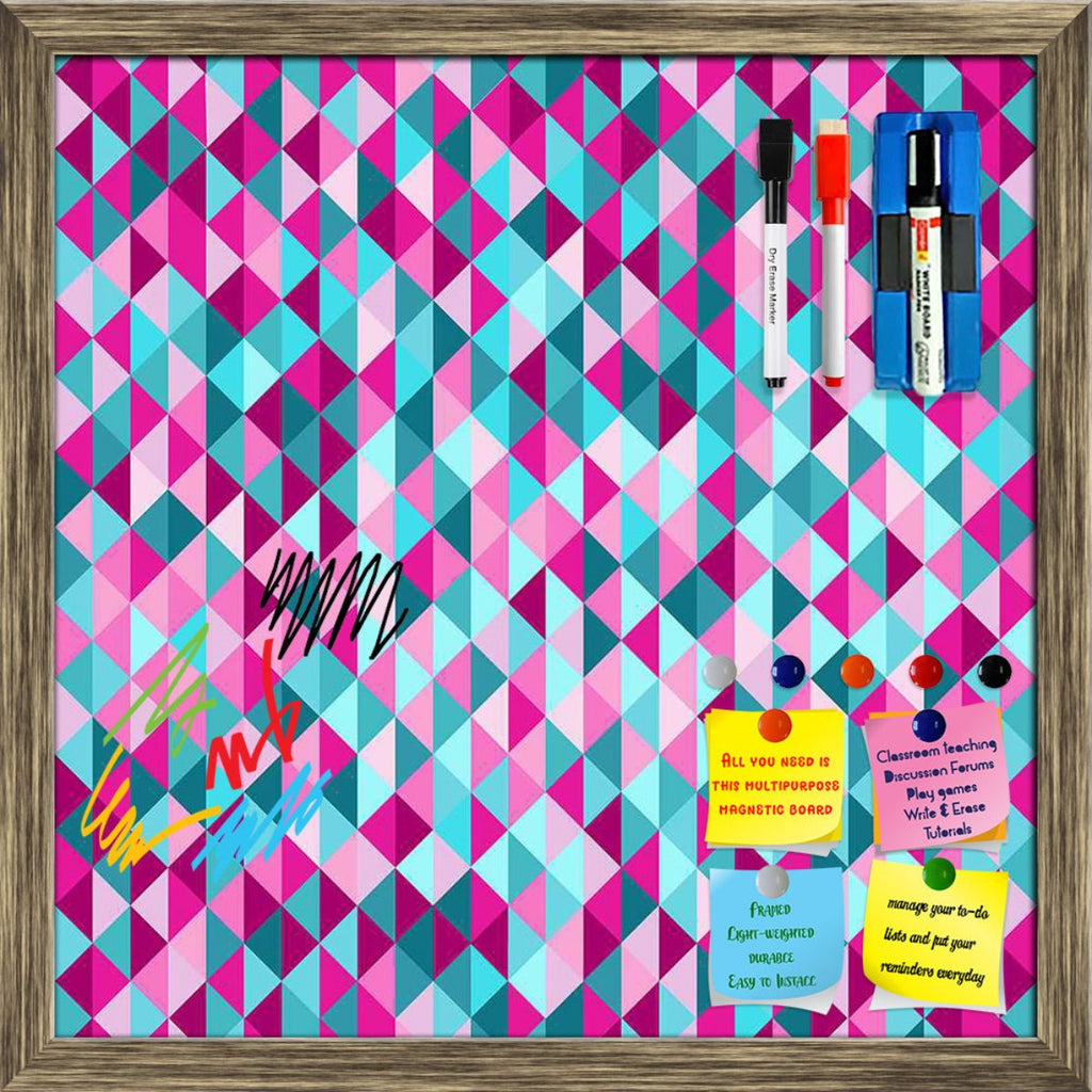 Triangle Tiles Framed Magnetic Dry Erase Board | Combo with Magnet Buttons & Markers-Magnetic Boards Framed-MGB_FR-IC 5007452 IC 5007452, Abstract Expressionism, Abstracts, Art and Paintings, Decorative, Geometric, Geometric Abstraction, Grid Art, Illustrations, Modern Art, Patterns, Semi Abstract, Signs, Signs and Symbols, Triangles, triangle, tiles, framed, magnetic, dry, erase, board, printed, whiteboard, with, 4, magnets, 2, markers, 1, duster, abstract, art, backdrop, background, blue, closeup, color, 
