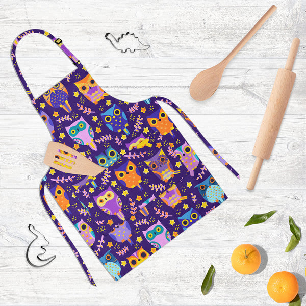 Owls Apron | Adjustable, Free Size & Waist Tiebacks-Aprons Neck to Knee-APR_NK_KN-IC 5007453 IC 5007453, Animated Cartoons, Art and Paintings, Baby, Birds, Caricature, Cartoons, Children, Comics, Digital, Digital Art, Graphic, Illustrations, Kids, Nature, Patterns, Scenic, Signs, Signs and Symbols, owls, full-length, neck, to, knee, apron, poly-cotton, fabric, adjustable, buckle, waist, tiebacks, owl, adorable, art, background, bird, cartoon, character, colorful, comic, cute, decor, decoration, design, elem