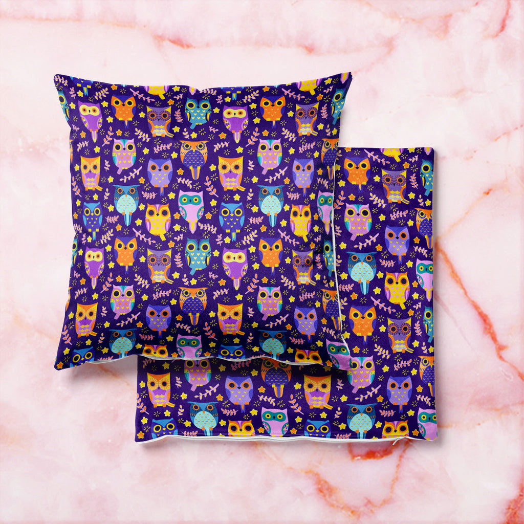 Owls Cushion Cover Throw Pillow-Cushion Covers-CUS_CV-IC 5007453 IC 5007453, Animated Cartoons, Art and Paintings, Baby, Birds, Caricature, Cartoons, Children, Comics, Digital, Digital Art, Graphic, Illustrations, Kids, Nature, Patterns, Scenic, Signs, Signs and Symbols, owls, cushion, cover, throw, pillow, owl, adorable, art, background, bird, cartoon, character, colorful, comic, cute, decor, decoration, design, element, fun, funny, illustration, kid, ornament, paper, pattern, print, seamless, sweet, textu
