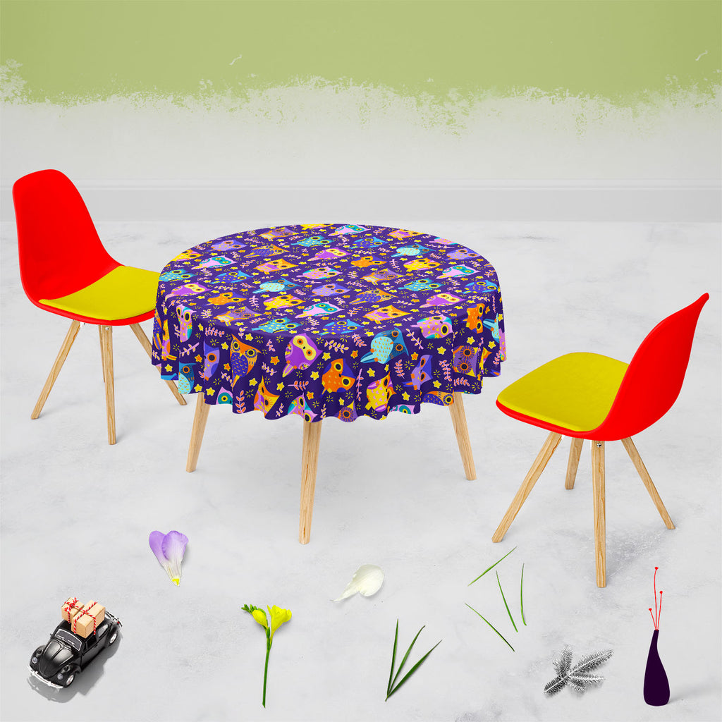 Owls Table Cloth Cover-Table Covers-CVR_TB_RD-IC 5007453 IC 5007453, Animated Cartoons, Art and Paintings, Baby, Birds, Caricature, Cartoons, Children, Comics, Digital, Digital Art, Graphic, Illustrations, Kids, Nature, Patterns, Scenic, Signs, Signs and Symbols, owls, table, cloth, cover, owl, adorable, art, background, bird, cartoon, character, colorful, comic, cute, decor, decoration, design, element, fun, funny, illustration, kid, ornament, paper, pattern, print, seamless, sweet, texture, wallpaper, wra