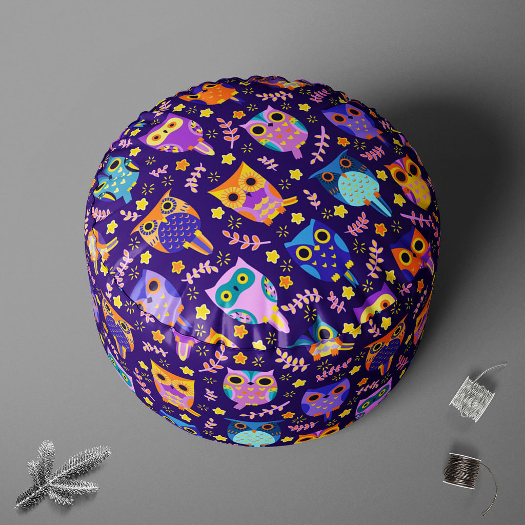 Owls Footstool Footrest Puffy Pouffe Ottoman Bean Bag | Canvas Fabric-Footstools-FST_CB_BN-IC 5007453 IC 5007453, Animated Cartoons, Art and Paintings, Baby, Birds, Caricature, Cartoons, Children, Comics, Digital, Digital Art, Graphic, Illustrations, Kids, Nature, Patterns, Scenic, Signs, Signs and Symbols, owls, footstool, footrest, puffy, pouffe, ottoman, bean, bag, canvas, fabric, owl, adorable, art, background, bird, cartoon, character, colorful, comic, cute, decor, decoration, design, element, fun, fun