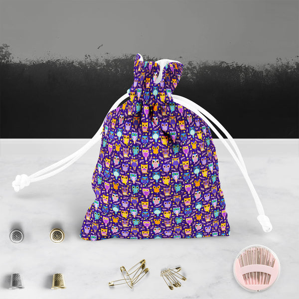 Owls Pouch Wrist Potli Bag | Bag for Weddings & Casual Parties-Drawstring Pouches-PCH_FB_DS-IC 5007453 IC 5007453, Animated Cartoons, Art and Paintings, Baby, Birds, Caricature, Cartoons, Children, Comics, Digital, Digital Art, Graphic, Illustrations, Kids, Nature, Patterns, Scenic, Signs, Signs and Symbols, owls, pouch, wrist, potli, bag, for, weddings, casual, parties, cotton, canvas, fabric, owl, adorable, art, background, bird, cartoon, character, colorful, comic, cute, decor, decoration, design, elemen