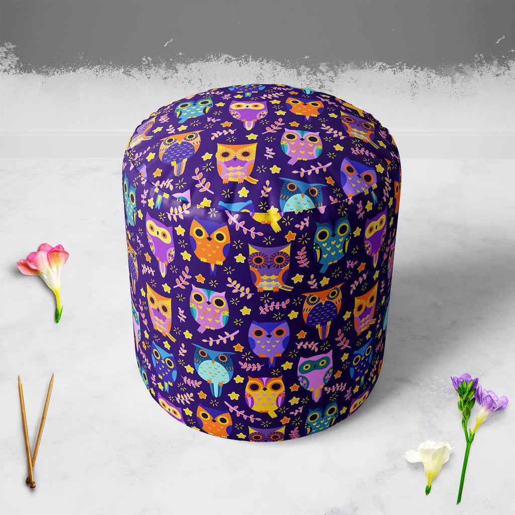 Owls Footstool Footrest Puffy Pouffe Ottoman Bean Bag | Canvas Fabric-Footstools-FST_CB_BN-IC 5007453 IC 5007453, Animated Cartoons, Art and Paintings, Baby, Birds, Caricature, Cartoons, Children, Comics, Digital, Digital Art, Graphic, Illustrations, Kids, Nature, Patterns, Scenic, Signs, Signs and Symbols, owls, footstool, footrest, puffy, pouffe, ottoman, bean, bag, canvas, fabric, owl, adorable, art, background, bird, cartoon, character, colorful, comic, cute, decor, decoration, design, element, fun, fun