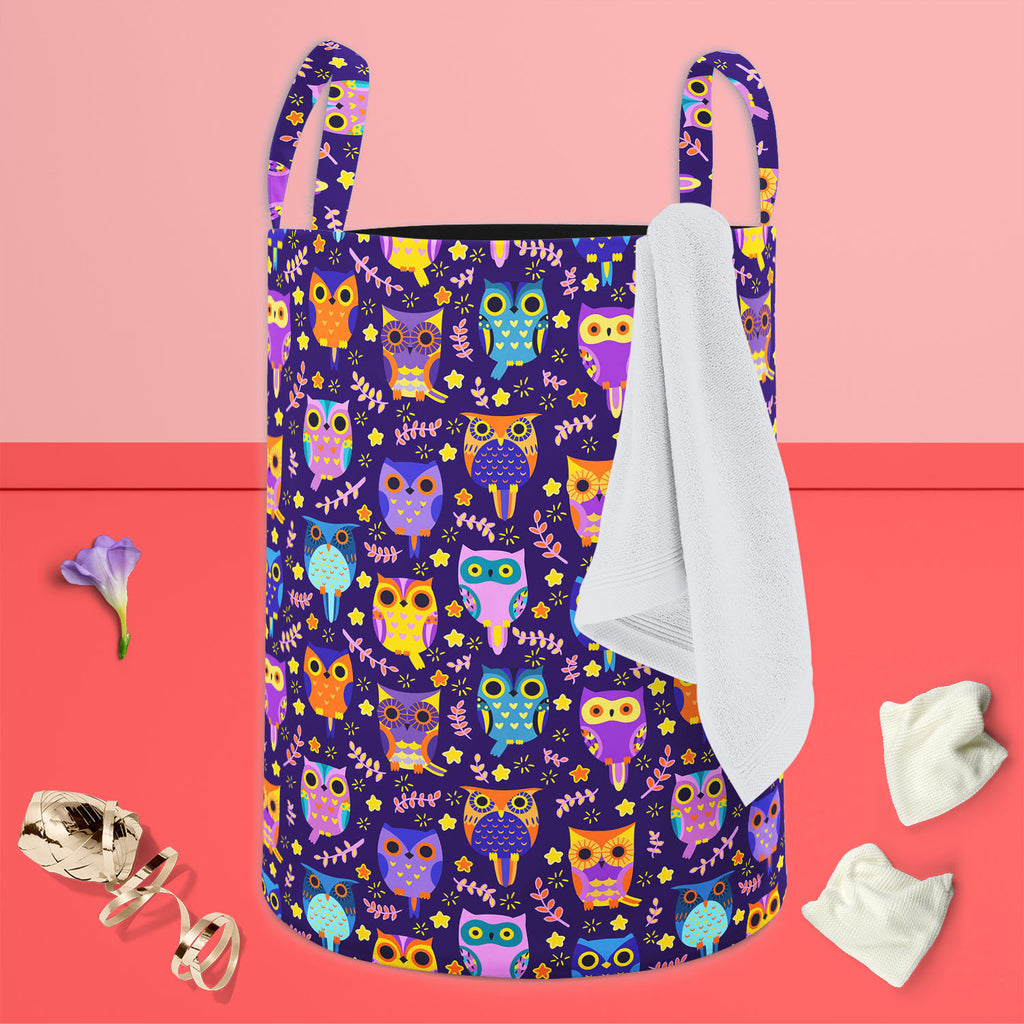 Owls Foldable Open Storage Bin | Organizer Box, Toy Basket, Shelf Box, Laundry Bag | Canvas Fabric-Storage Bins-STR_BI_CB-IC 5007453 IC 5007453, Animated Cartoons, Art and Paintings, Baby, Birds, Caricature, Cartoons, Children, Comics, Digital, Digital Art, Graphic, Illustrations, Kids, Nature, Patterns, Scenic, Signs, Signs and Symbols, owls, foldable, open, storage, bin, organizer, box, toy, basket, shelf, laundry, bag, canvas, fabric, owl, adorable, art, background, bird, cartoon, character, colorful, co