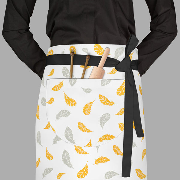 Gold Silver Feathers Apron | Adjustable, Free Size & Waist Tiebacks-Aprons Waist to Feet-APR_WS_FT-IC 5007454 IC 5007454, Abstract Expressionism, Abstracts, Ancient, Art and Paintings, Birds, Decorative, Digital, Digital Art, Drawing, Graphic, Historical, Illustrations, Medieval, Modern Art, Nature, Patterns, Scenic, Semi Abstract, Signs, Signs and Symbols, Sketches, Vintage, gold, silver, feathers, full-length, waist, to, feet, apron, poly-cotton, fabric, adjustable, tiebacks, abstract, art, background, be